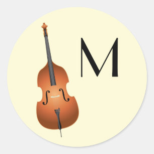 Upright Bass Musician Music Teacher Jazz Band Classic Round Sticker