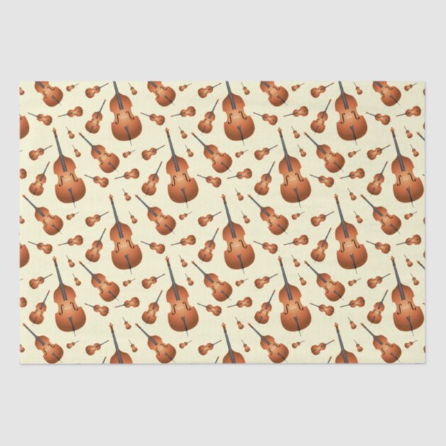 Upright Bass Musician Music Teacher Jazz Band Tissue Paper (Front)