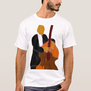 Upright bass player, full body black suit T-Shirt