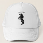 Upright Black Wild Horse - Black and White Drawing Trucker Hat<br><div class="desc">Upright Black Wild Horse - Black and White Drawing Animal Art Mustang Horses by MIGNED - Add Your Unique Text / Choose your favourite colours - Resize and move or remove elements with customisation tool !</div>