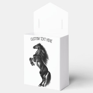 Upright Black Wild Horse Gift Box with Custom Text