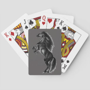 Upright Black Wild Horse Playing Cards