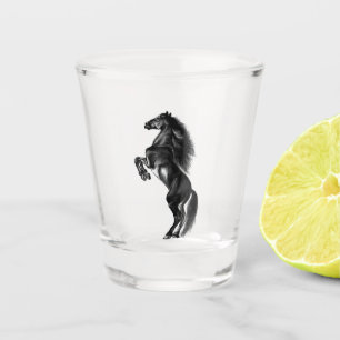 Upright Black Wild Horse Shot Glass