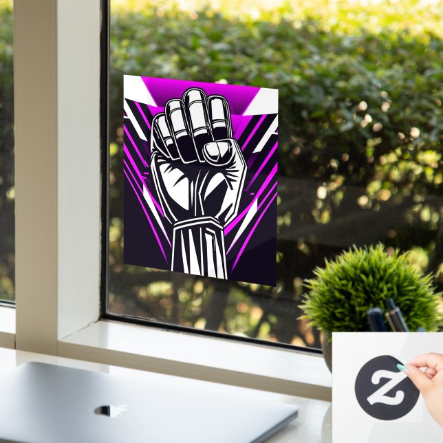 UPRIGHT FIST Comic-scope Window Cling (Office)