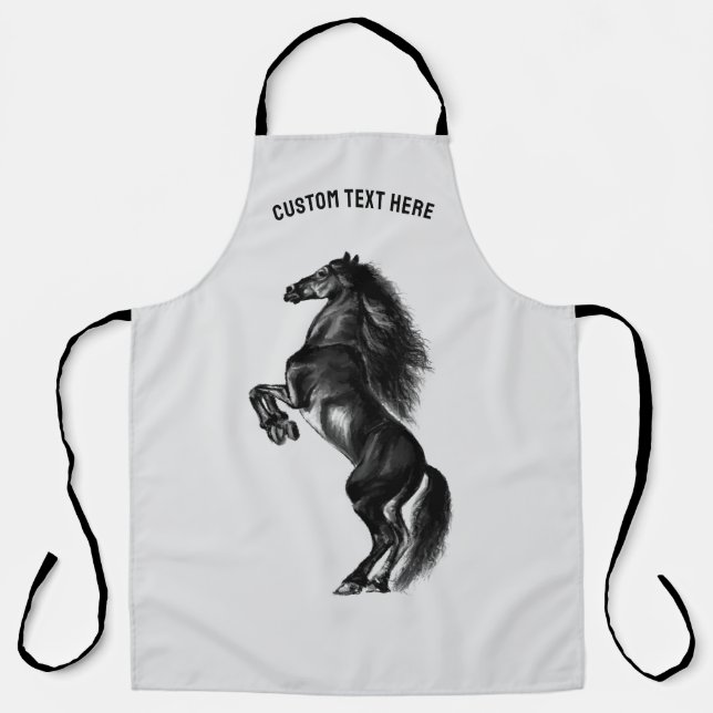 Upright Horse Apron with Custom Text Name (Front)