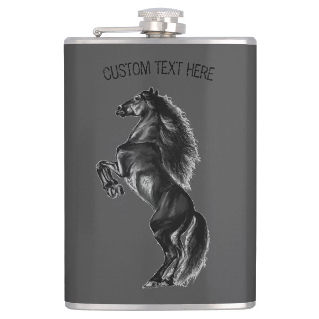 Upright Horse Flask - Custom Text and Colours (Front)