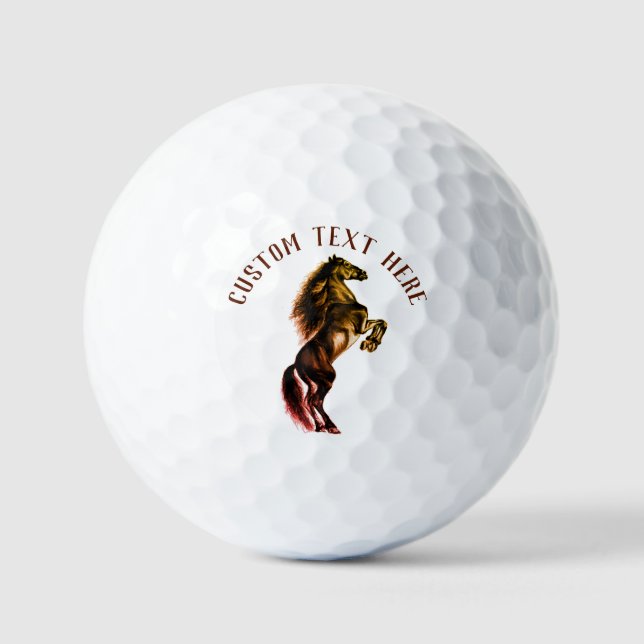 Upright Horse Golf Balls with Custom Text (Front)