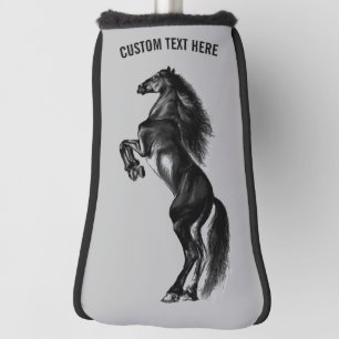 Upright Horse Golf Head Cover Gift - Custom Text