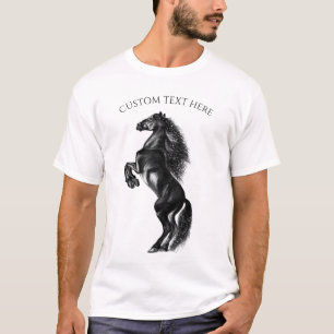 Upright Horse T-Shirt with Custom Text - Name