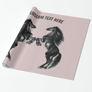 Upright Horses Gift Wrapping Paper - Custom Text