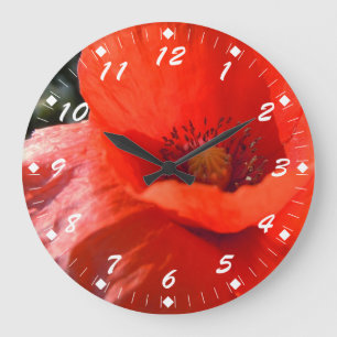 Upright Poppy Large Clock