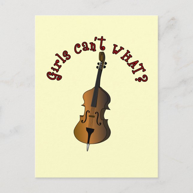Upright String Double Bass Player Postcard (Front)