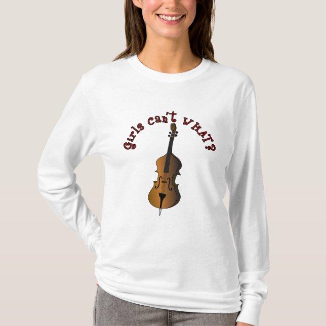Upright String Double Bass Player T-Shirt (Front)