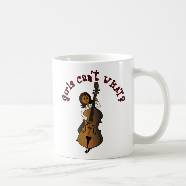 Upright String Double Bass Player Woman Coffee Mug (Right)