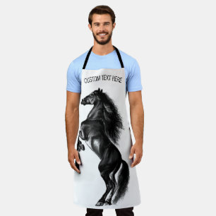 Upright Wild Horse Apron with Custom Text