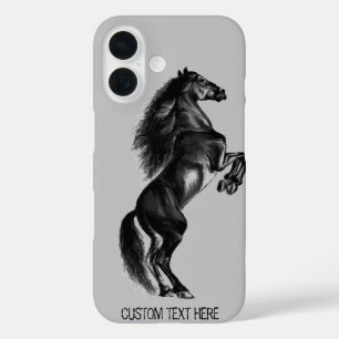 Upright Wild Horse iPhone Case with Custom Text