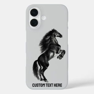 Upright Wild Horse iPhone Case with Custom Text