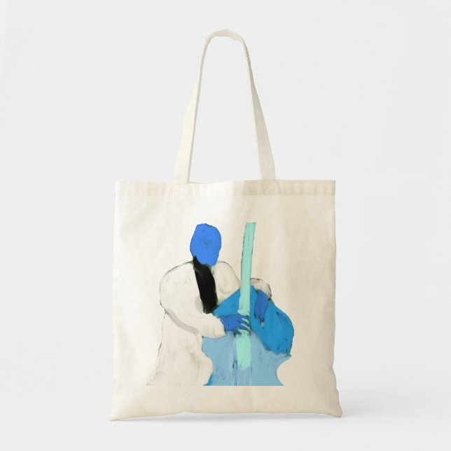 uprightbassplayerBlueWhiteversion Tote Bag (Front)