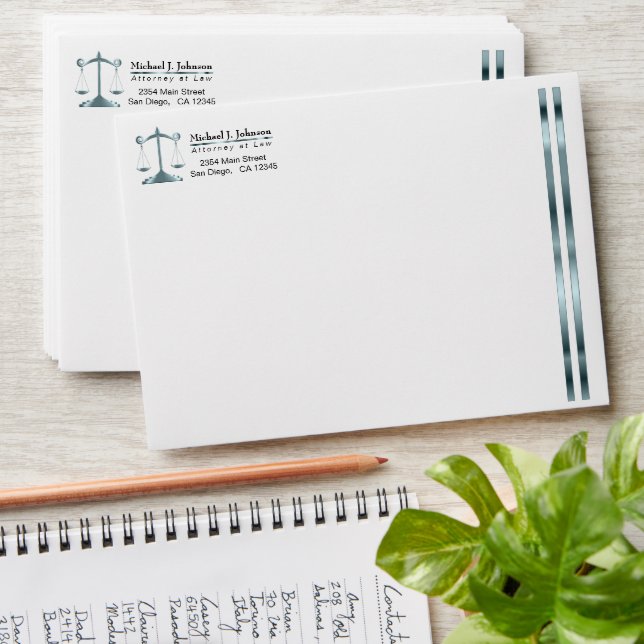 Upscale Attorney - Teal Envelope (Stacked)