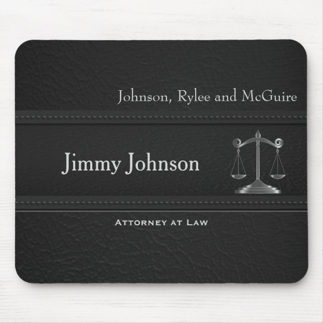 Upscale Black Leather - Lawyer Design Mouse Pad (Front)