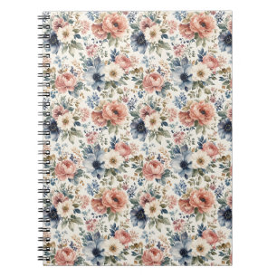 Upscale Hand-Painted Watercolor Clusters Notebook