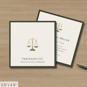 Upscale Law Lawyer Attorney Legal Square Business Card