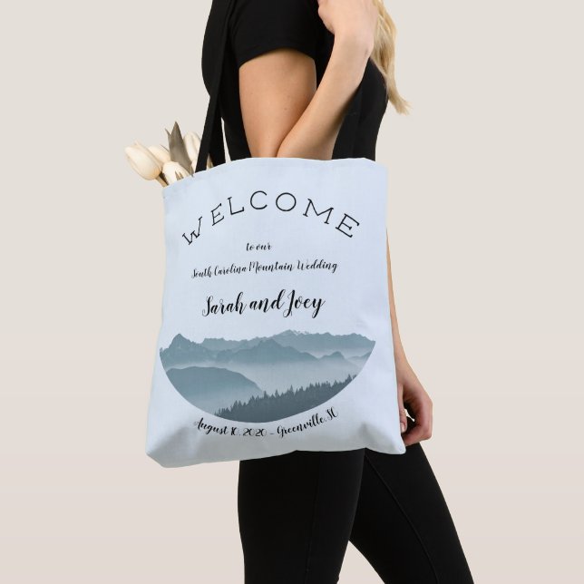 Upscale Misty Mountain Wedding Welcome Bag (Close Up)