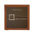 Upscale Monogram Chocolate Leather