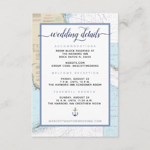 Upscale #Nautical South Florida #Wedding Details Enclosure Card