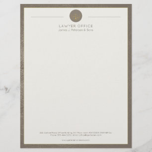 Upscale office beige leather look and gold lawyer custom letterhead