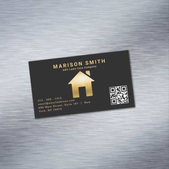 Upscale Real Estate Design Magnetic  Business Card (In Situ)