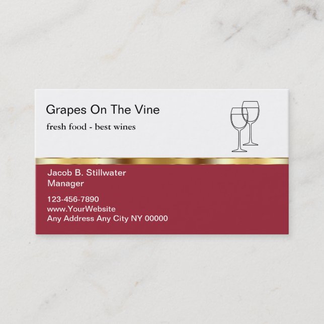 Upscale Restaurant Business Cards (Front)
