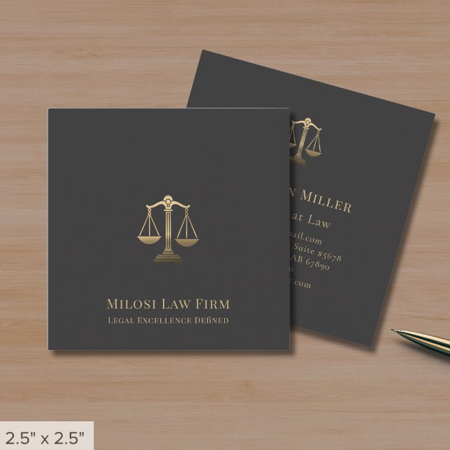 Upscale Scales of Justice Square Business Card (Creator Uploaded)