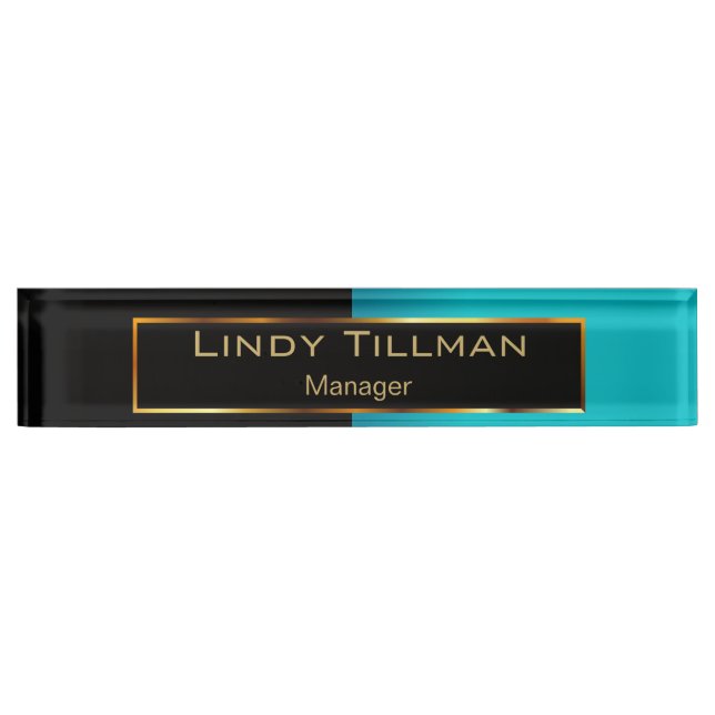 Upscale Teal and Black Nameplate (Front)