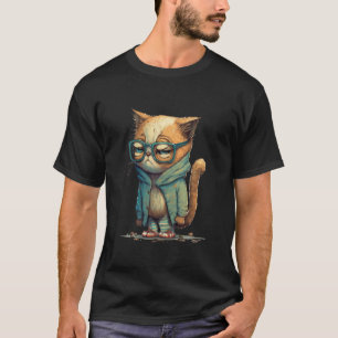 Upset cat, Angry cat Wearing Glasses Graphic T-Shirt