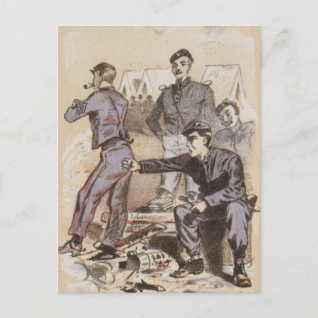 Upset His Coffee Life in the Camp Postcard (Front)