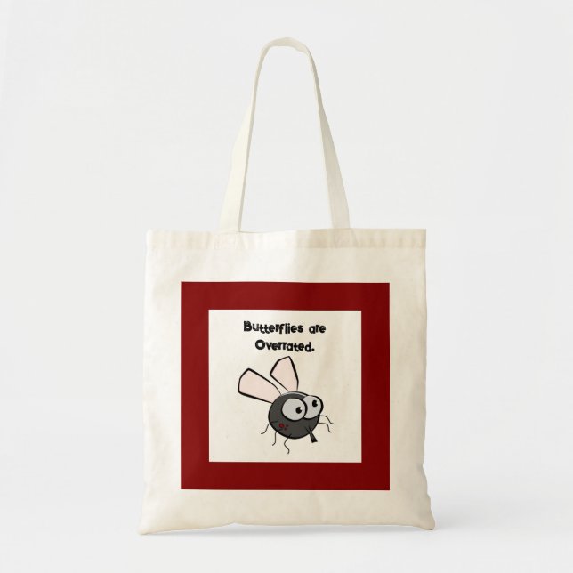 Upset Mosquito Thinks He's Cute Funny Bug Cartoon Tote Bag (Front)