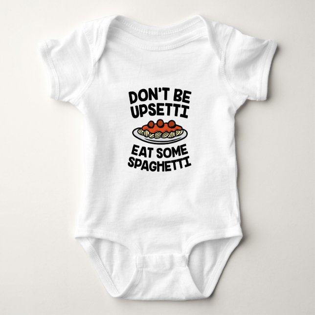 Upsetti Spaghetti Baby Bodysuit (Front)