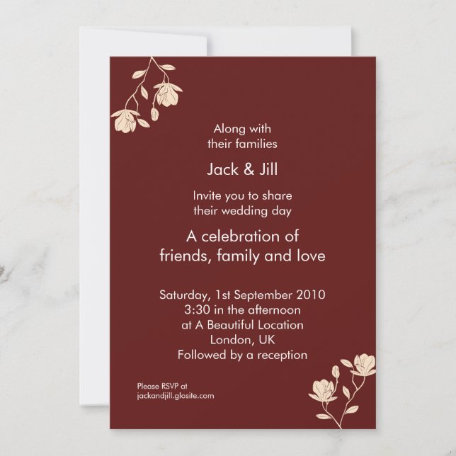 Upsey Dasey (rust) 5x7 Invitation (Front)