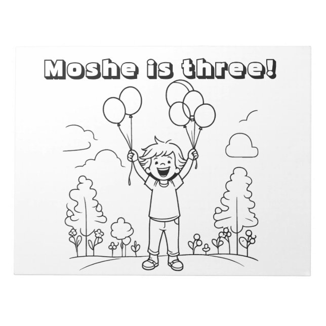 Upsherin colouring page notepad (Front)