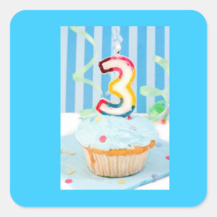 Upsherin Decorative Sticker - Blue 3 Cupcake