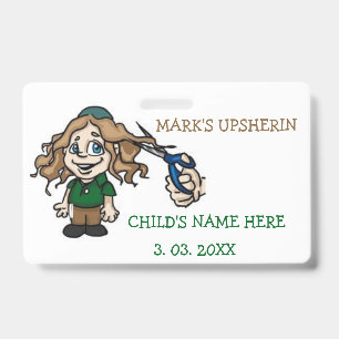 Upsherin I.D Badge Invitation Birthday ID Badge