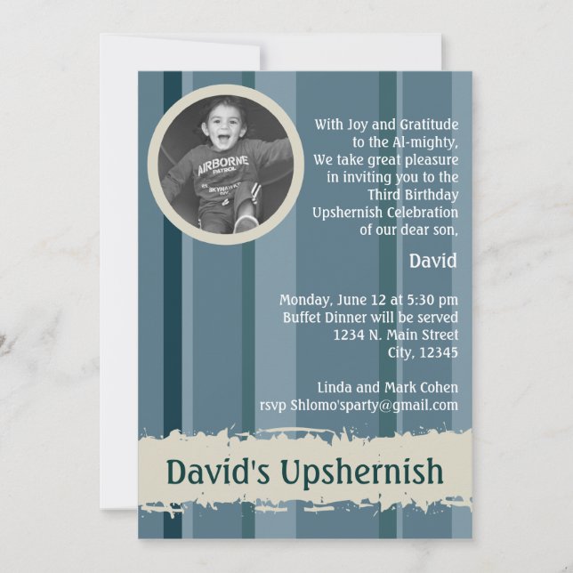 Upshernish Invitation (Front)