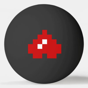 Upside Down 8 Bit Pixel Heart Ping Pong Ball