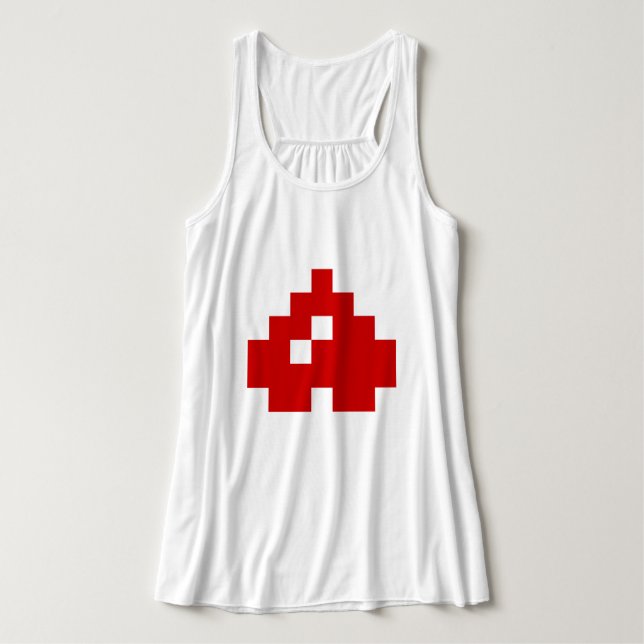 Upside Down 8 Bit Pixel Heart Singlet (Design Front)