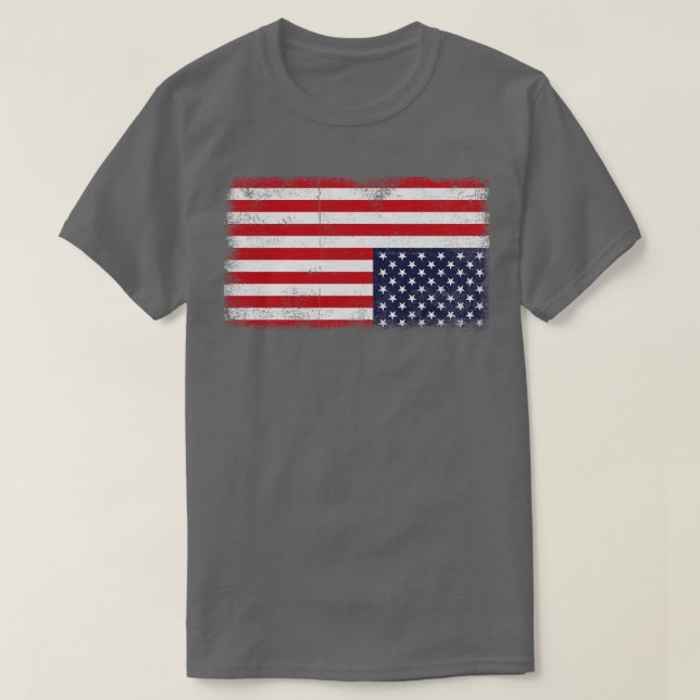 Upside Down American Flag Distress United States U T-Shirt (Design Front)