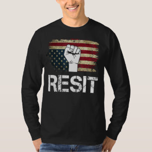 Upside Down American Flag Resist Establishment T-Shirt