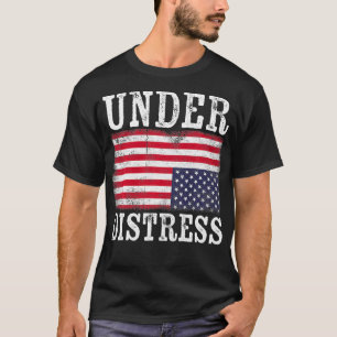 Upside Down American Flag Under Distress United St T-Shirt