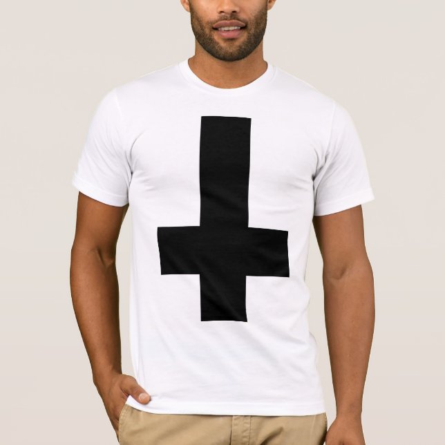 Upside Down Black Cross T-Shirt (Front)