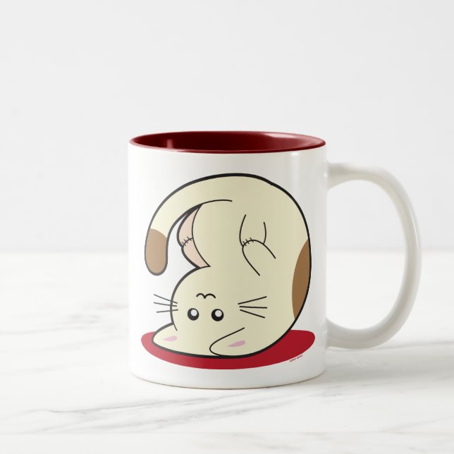 Upside Down Cat Two-Tone Coffee Mug (Right)